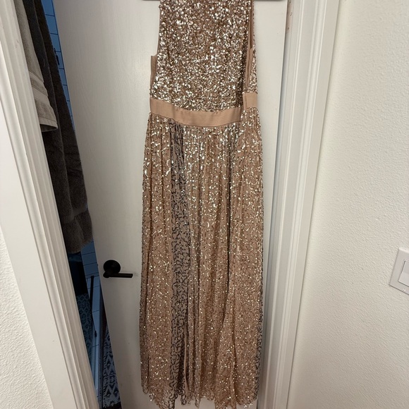 asos gold sequin maxi dress ASOS DESIGN sequin embellished scoop cami maxi dress in gold